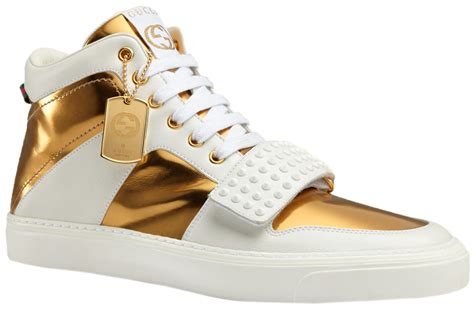 gucci white gold sneakers|classic white Gucci sneakers.